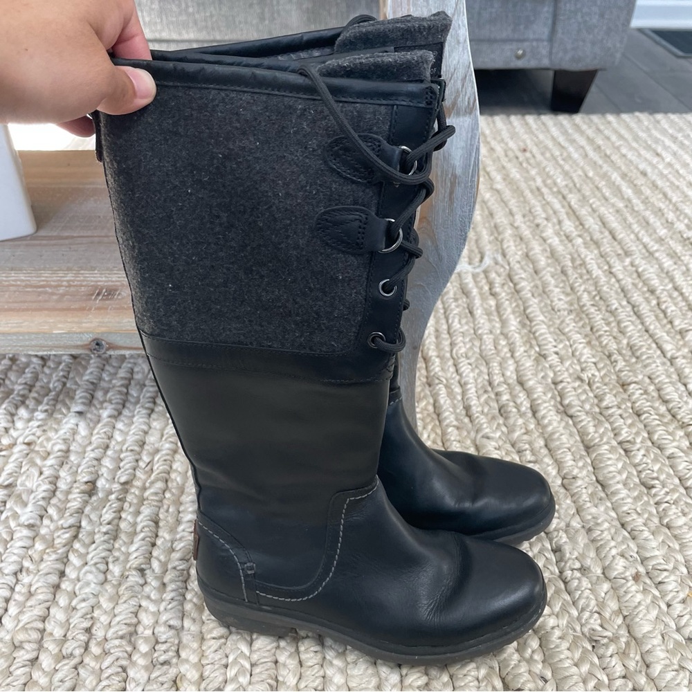 Ugg Elsa Leather Waterproof Tall Lace Up Boots women’s  size 6